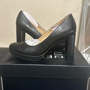 Naturalizer Black Platform Block Heel Pumps